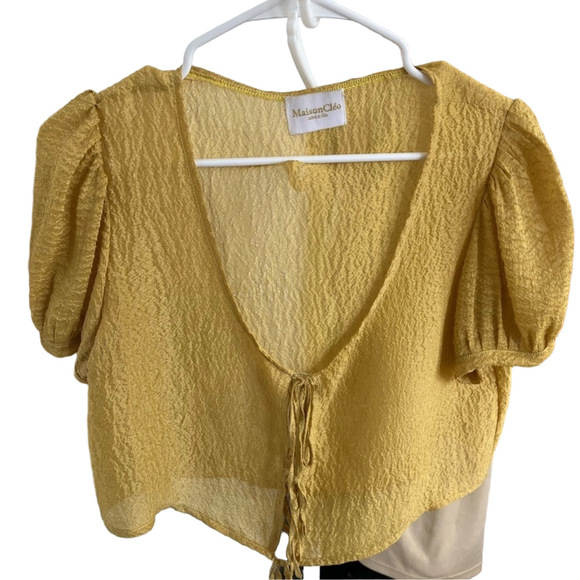 Maison Cleo made in France gold silk Annie blouse INCREDIBLY RARE - Picture 5 of 12